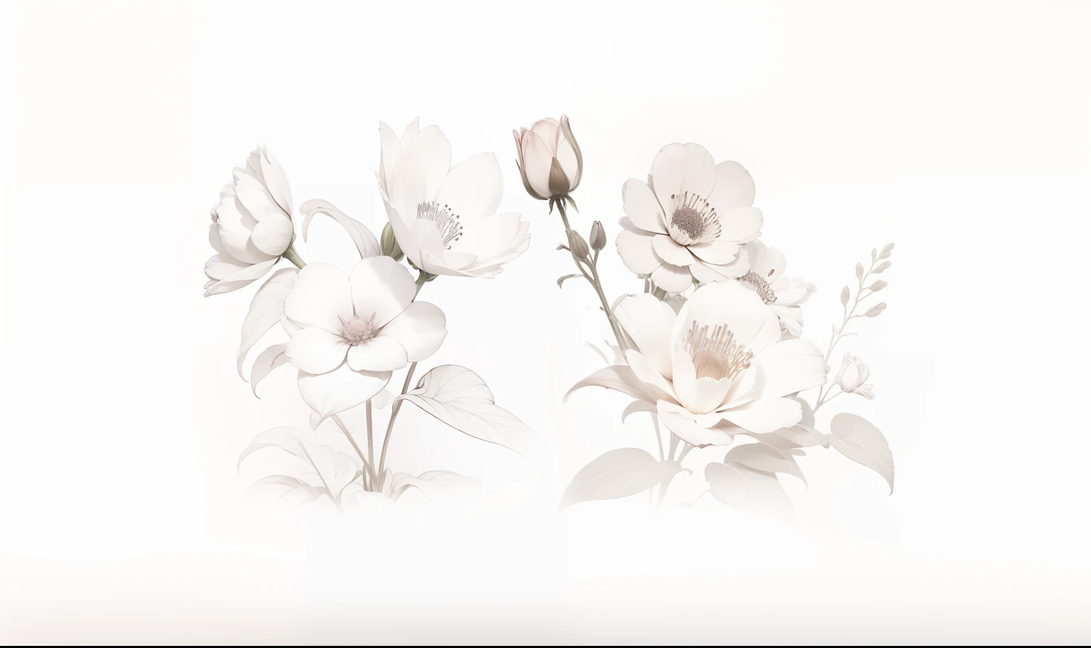 Flowers are painted thickly