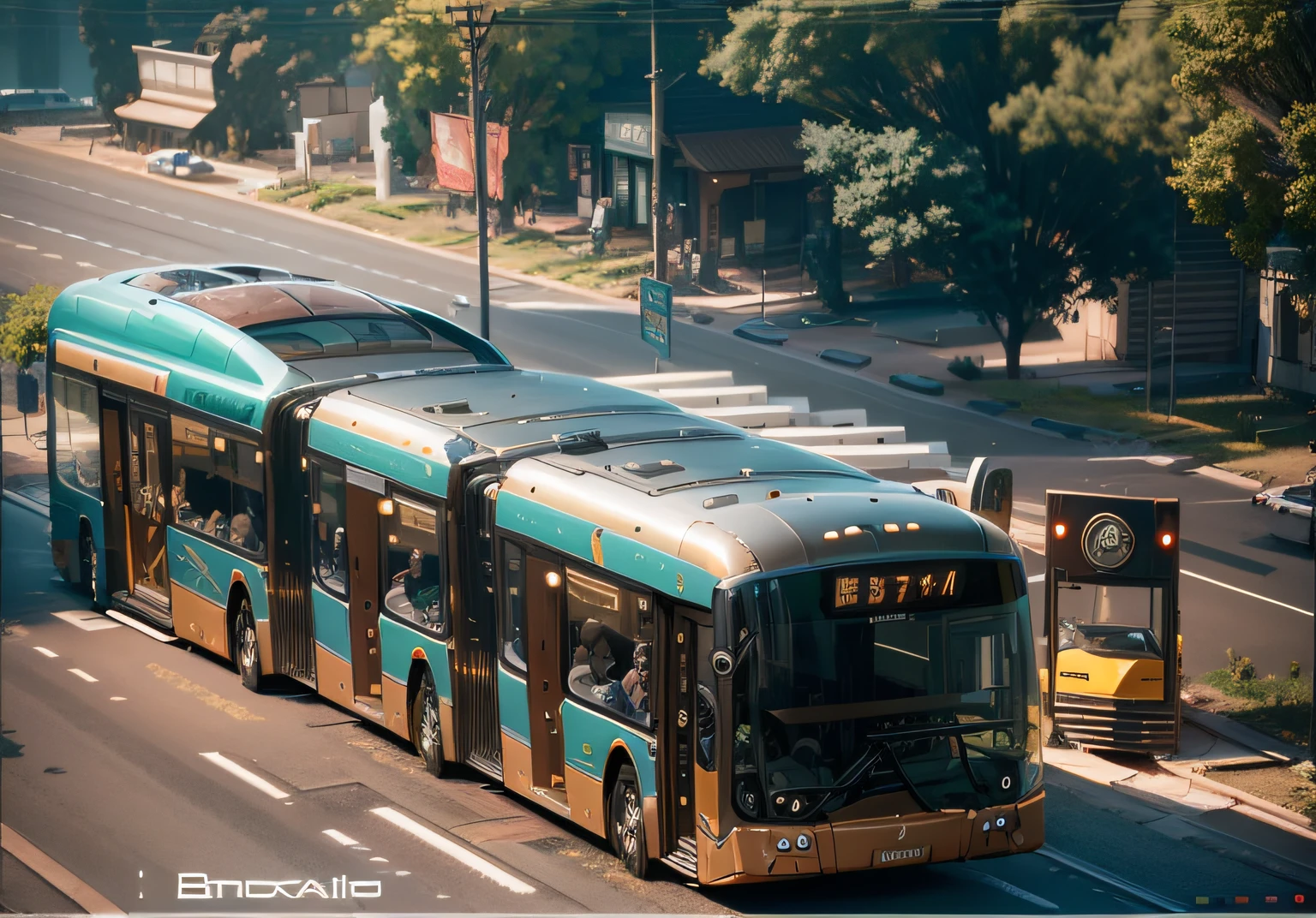 futuristic articulated bus, brancos de fundo, Corpo Steampunk, detalhes intrincados, Magnificent, cinemactic, high resolution, 4k,