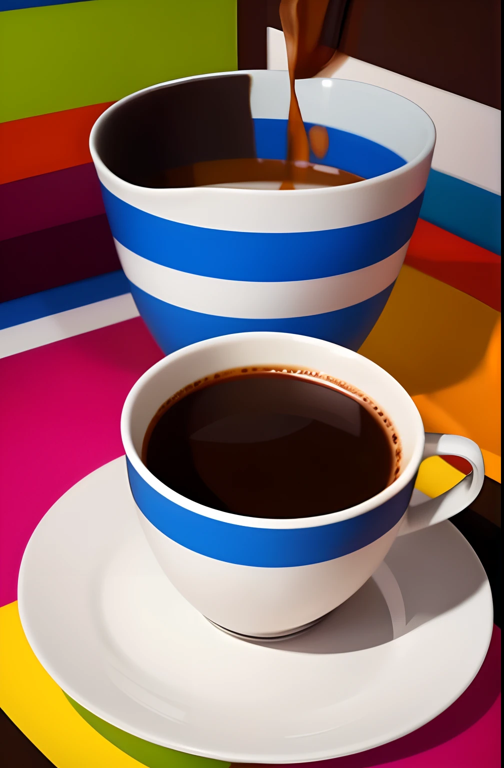 (CUP WITH SMOKED COFFEE AND WRITTEN ON THE CUP WE COOFFE ),  Eduardo Kobra ,Romero Brito,The Filling Twins ,multidimensional geometric wall PORTRAIT, arte, Chibi,
Yang08k, lindo, Colouring,
Primary works, qualidade superior, melhor qualidade, Arte Oficial, Beautiful and Aesthetic, 128K