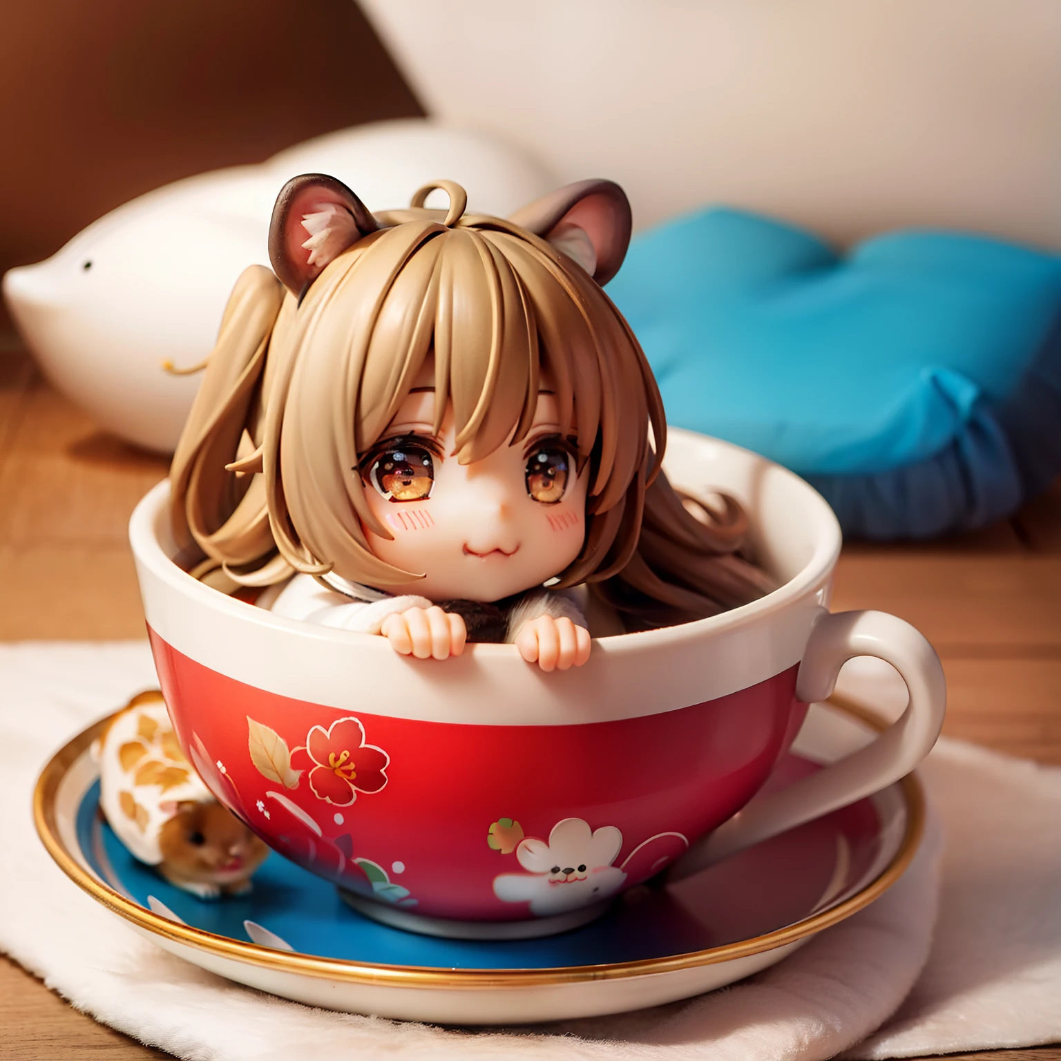 Cute maiden Tibetan hamster girl eating