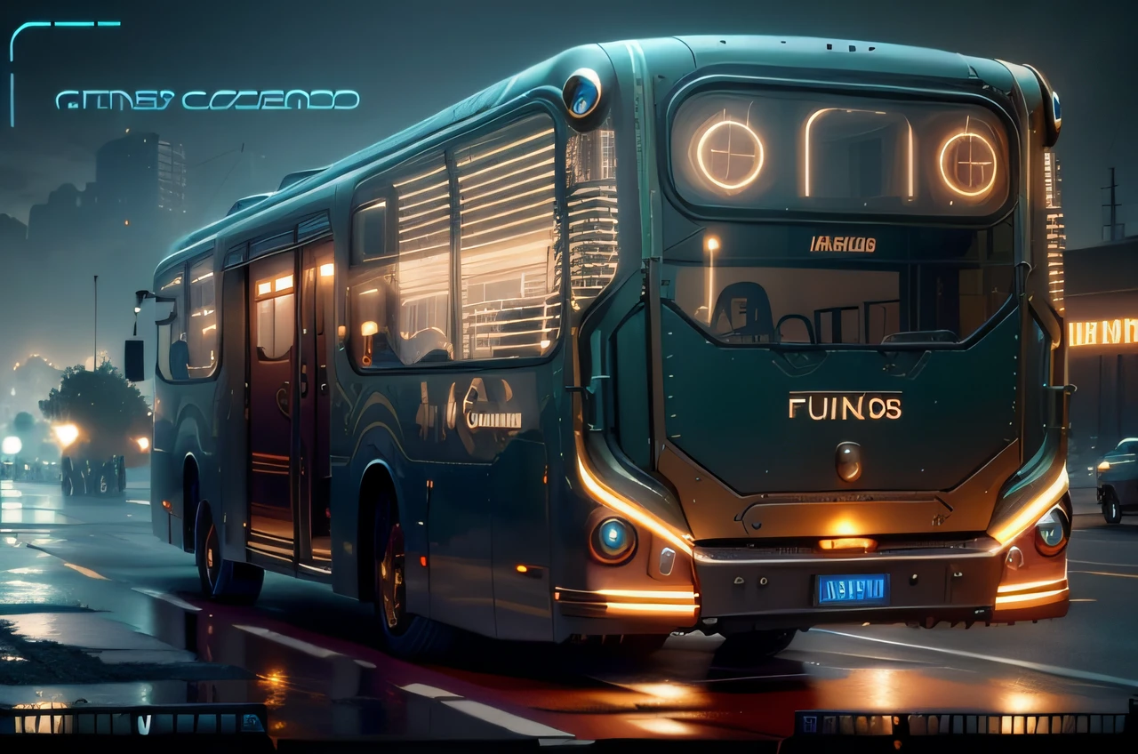 futuristic bus, brancos de fundo, Corpo Steampunk, detalhes intrincados, Magnificent, cinemactic, high resolution, 4k,