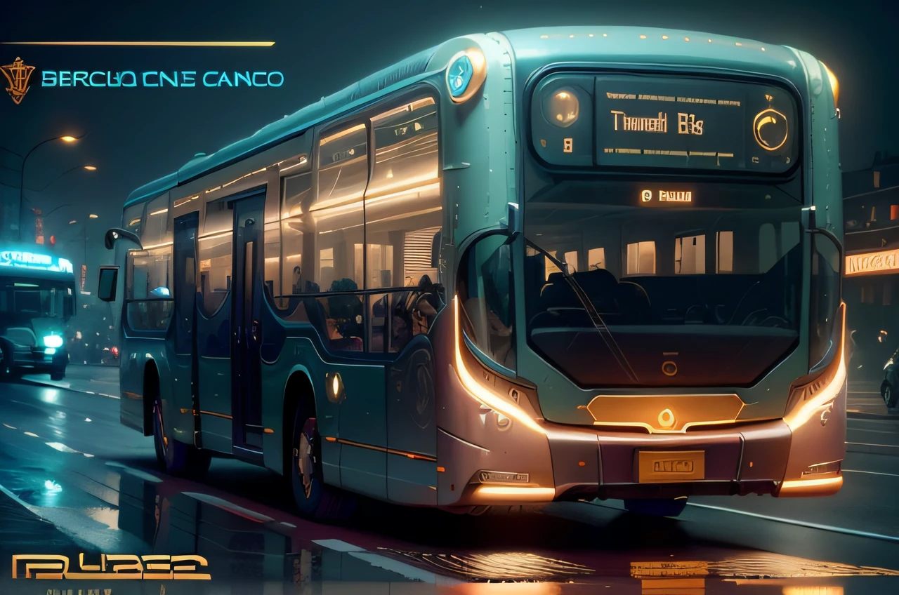futuristic bus, brancos de fundo, Corpo Steampunk, detalhes intrincados, Magnificent, cinemactic, high resolution, 4k,