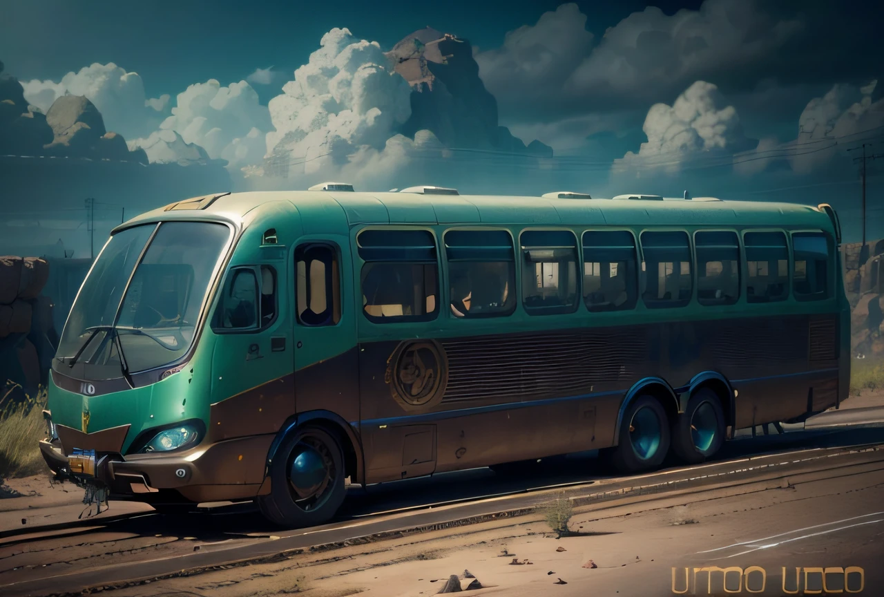 futuristic bus, brancos de fundo, Corpo Steampunk, detalhes intrincados, Magnificent, cinemactic, high resolution, 4k,