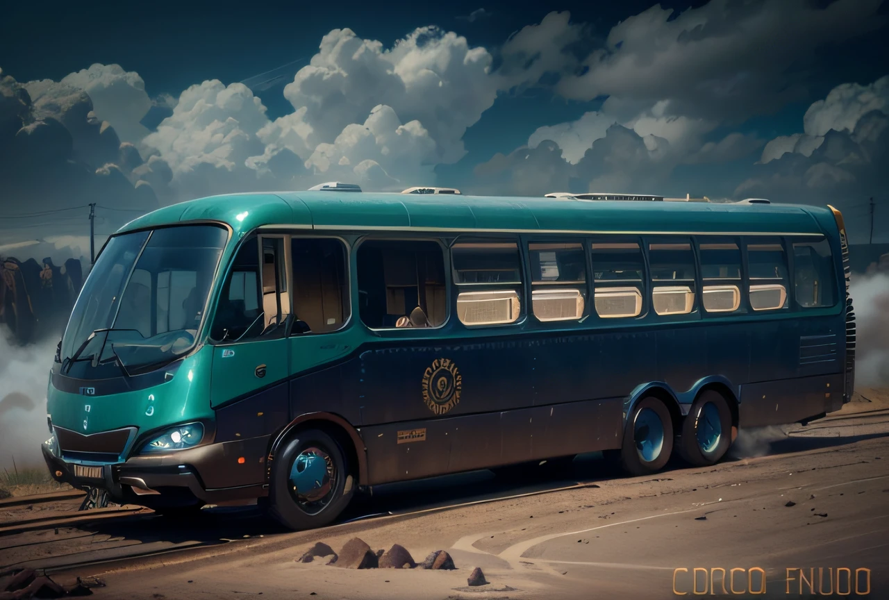 futuristic bus, brancos de fundo, Corpo Steampunk, detalhes intrincados, Magnificent, cinemactic, high resolution, 4k,
