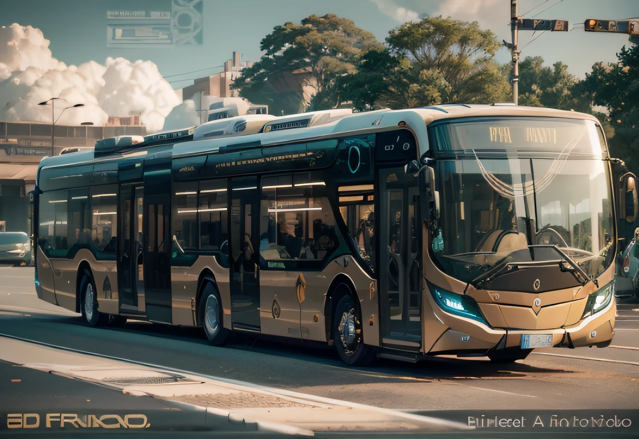 futuristic articulated bus, brancos de fundo, Corpo Steampunk, detalhes intrincados, Magnificent, cinemactic, high resolution, 4k,