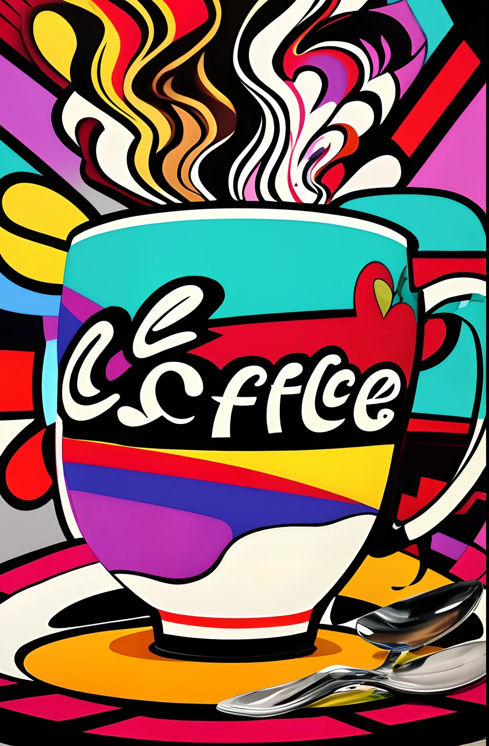 (CUP WITH COFFEE COMING OUT SMOKE WRITTEN WE COOFFE IN THE CUP ), Eduardo Kobra ,Romero Brito,The Filling Twins ,multidimensional geometric wall PORTRAIT, arte, Chibi,
Yang08k, lindo, Colouring,
Primary works, qualidade superior, melhor qualidade, Arte Oficial, Beautiful and Aesthetic, 512k