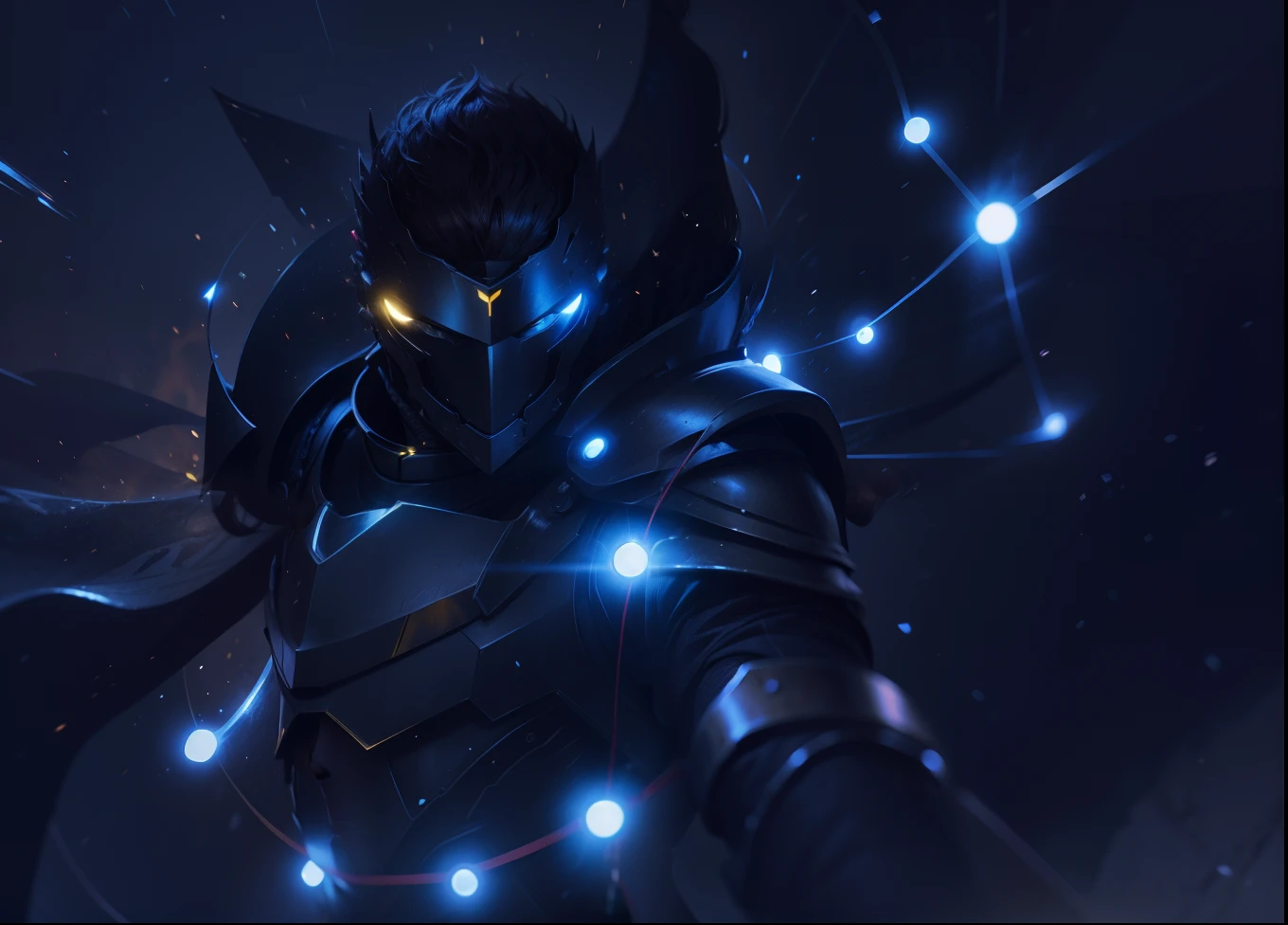 male people，brunette color hair，黑The eye，Yellow-skinned，Armor，火焰