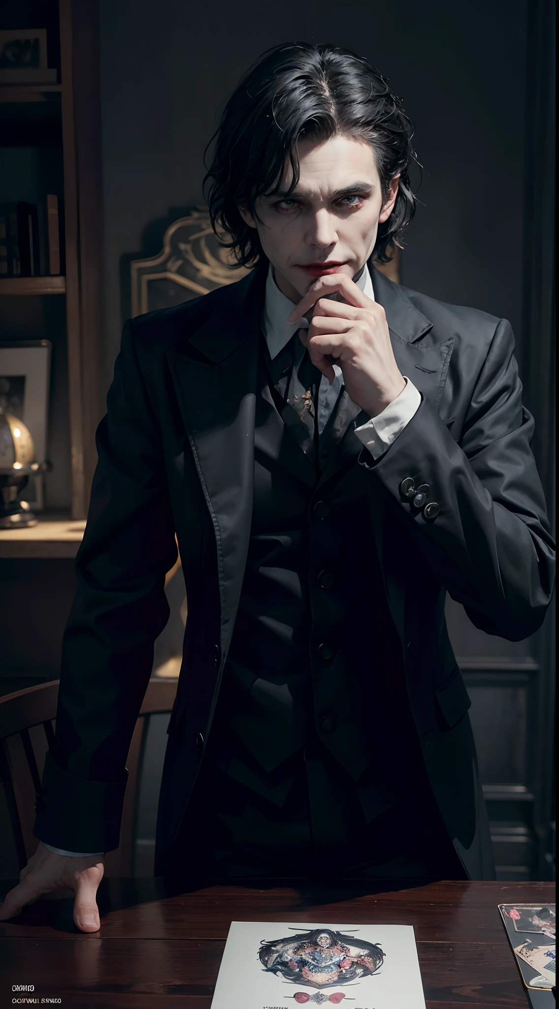 Joker от DC Comics, In the fortress of loneliness, Looks cool, (ultra realistis), (illustartion), (High Resolution), (8K), (Very detailed), (Best illustration), (Best Quality), (Ultra Detailed), (Masterpiece), 独奏, (dynamicpose), dark studio