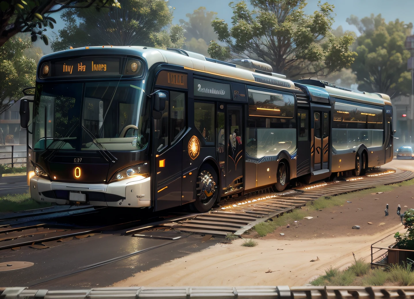 futuristic articulated bus, brancos de fundo, Corpo Steampunk, detalhes intrincados, Magnificent, cinemactic, high resolution, 4k,