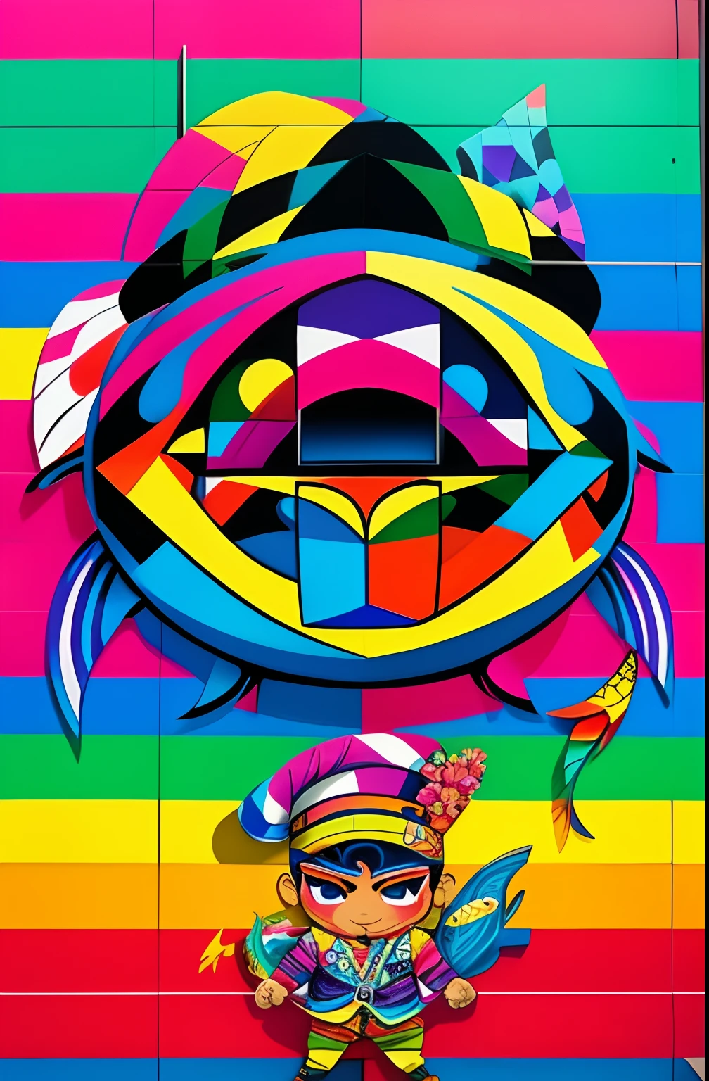 (FISH), Eduardo Kobra ,Romero Brito,The Filling Twins ,multidimensional geometric wall PORTRAIT, arte, Chibi,
Yang08k, lindo, Colouring,
Primary works, qualidade superior, melhor qualidade, Arte Oficial, Beautiful and Aesthetic, 512 mil