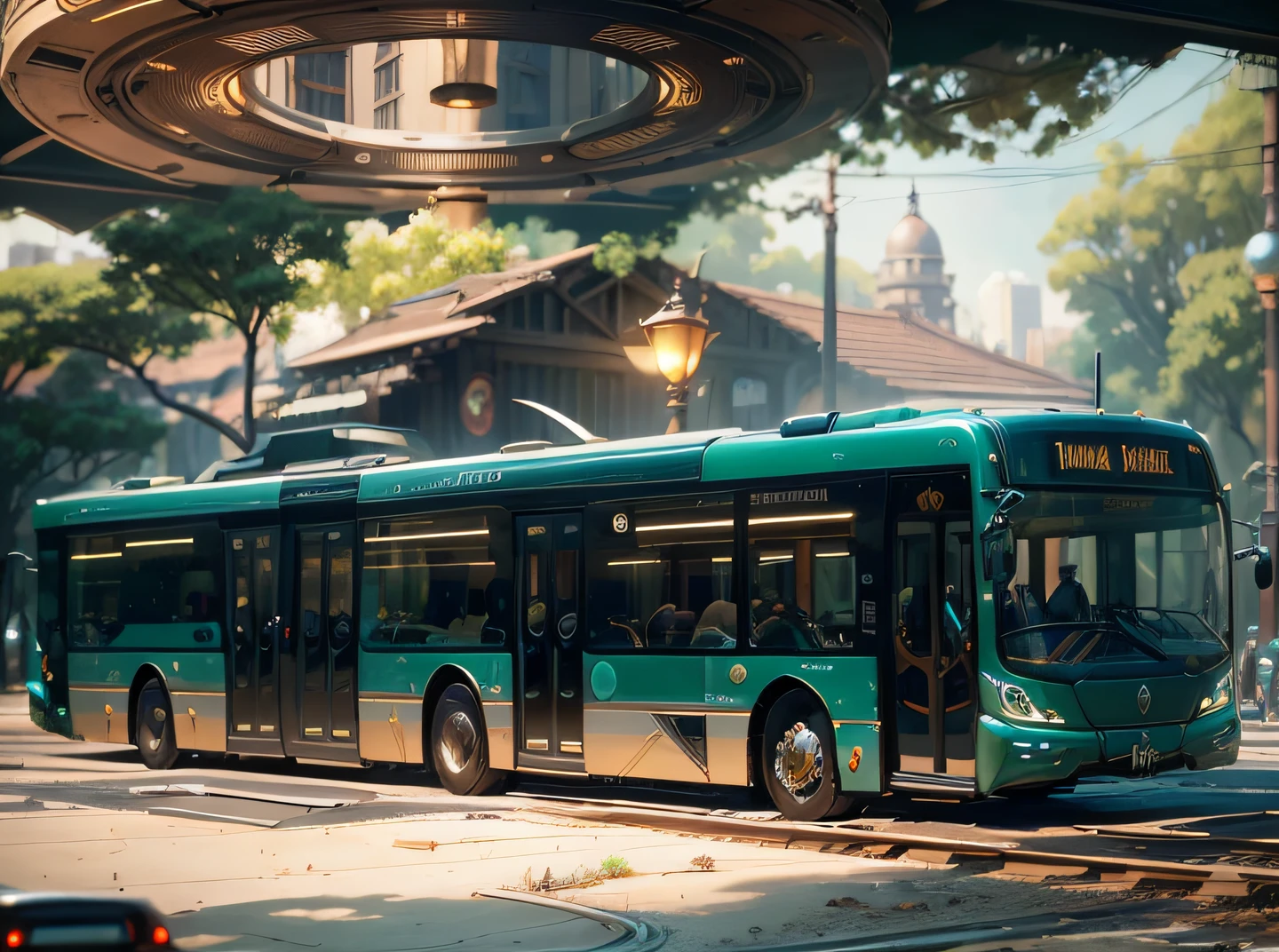 futuristic articulated bus, brancos de fundo, Corpo Steampunk, detalhes intrincados, Magnificent, cinemactic, high resolution, 4k,