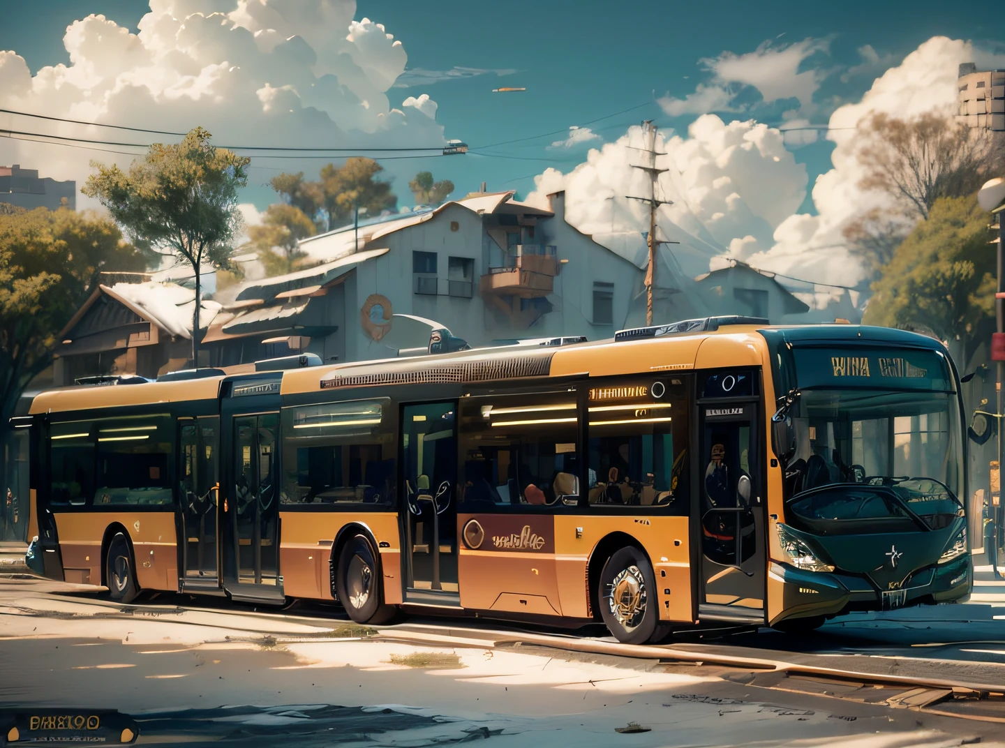 futuristic articulated bus, brancos de fundo, Corpo Steampunk, detalhes intrincados, Magnificent, cinemactic, high resolution, 4k,
