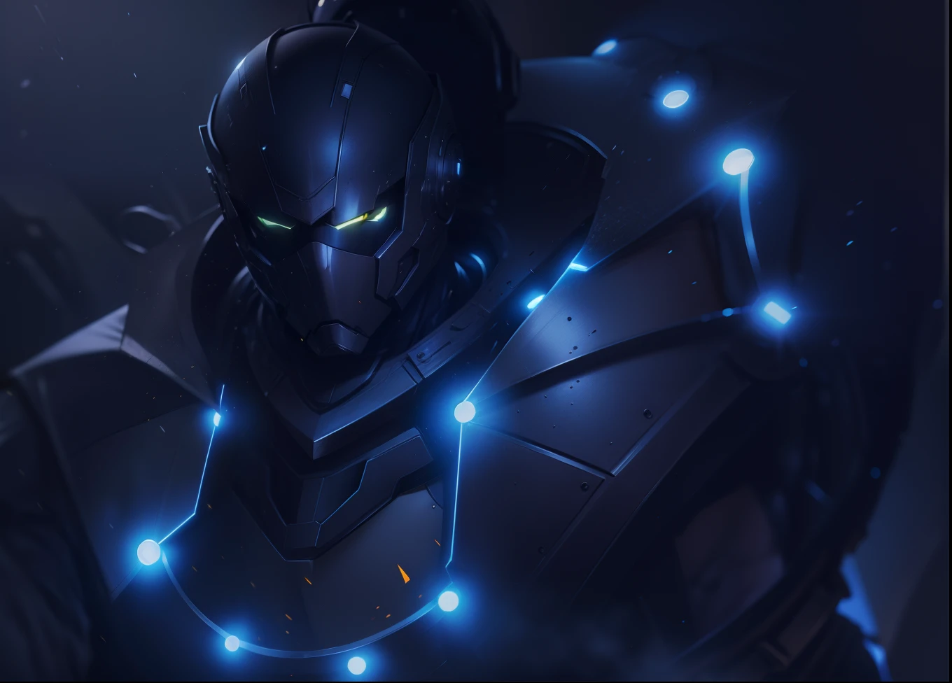 male people,brunette color hair,黑The eye,Yellow-skinned,Armor,Electro-optical,mask