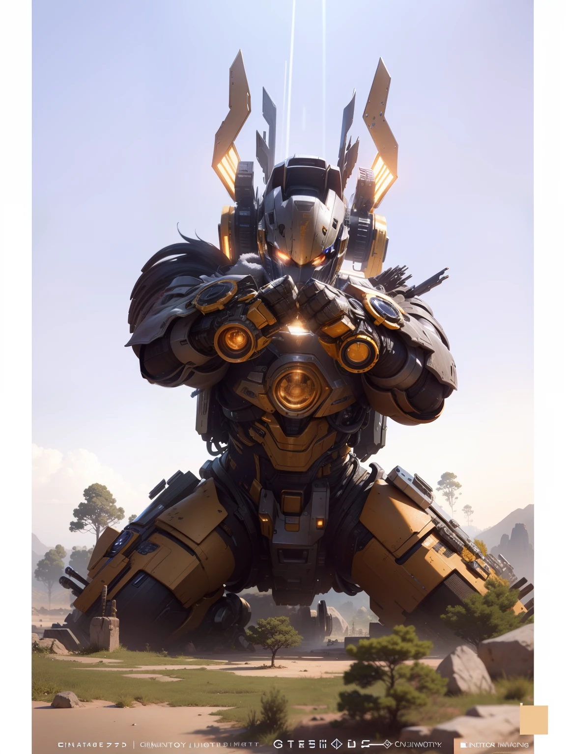 Hyper-detailing，A high resolution，Hyper-detailing，best qualtiy，astounding，top Quority，the Extremely Detailed CG Unity 8K Wallpapers，cinmatic lighting，Cool mech style，Bright metal，Transformers style