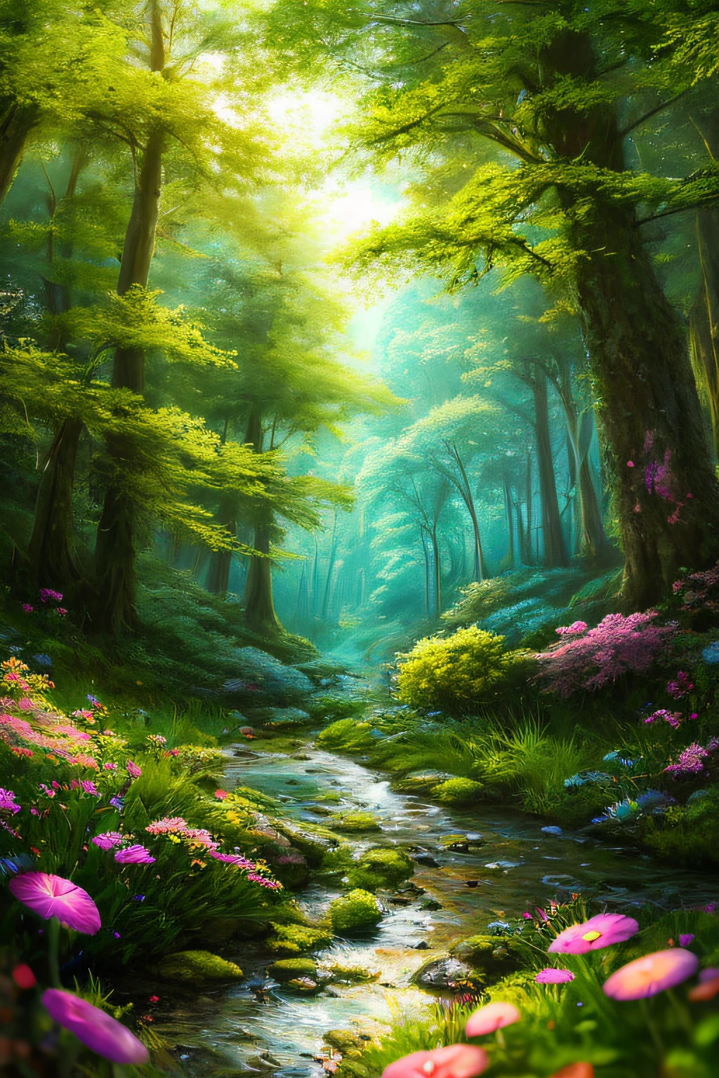 masterpiece, best quality, high quality,extremely detailed CG unity 8k wallpaper, An enchanting and dreamy scene of a fantasy forest, with towering trees, glowing mushrooms, and hidden fairy glens, creating a sense of mystique and enchantment, artstation, digital illustration, intricate, trending, pastel colors, oil paiting, award winning photography, Bokeh, Depth of Field, HDR, bloom, Chromatic Aberration ,Photorealistic,extremely detailed, trending on artstation, trending on CGsociety, Intricate, High Detail, dramatic, art by midjourney