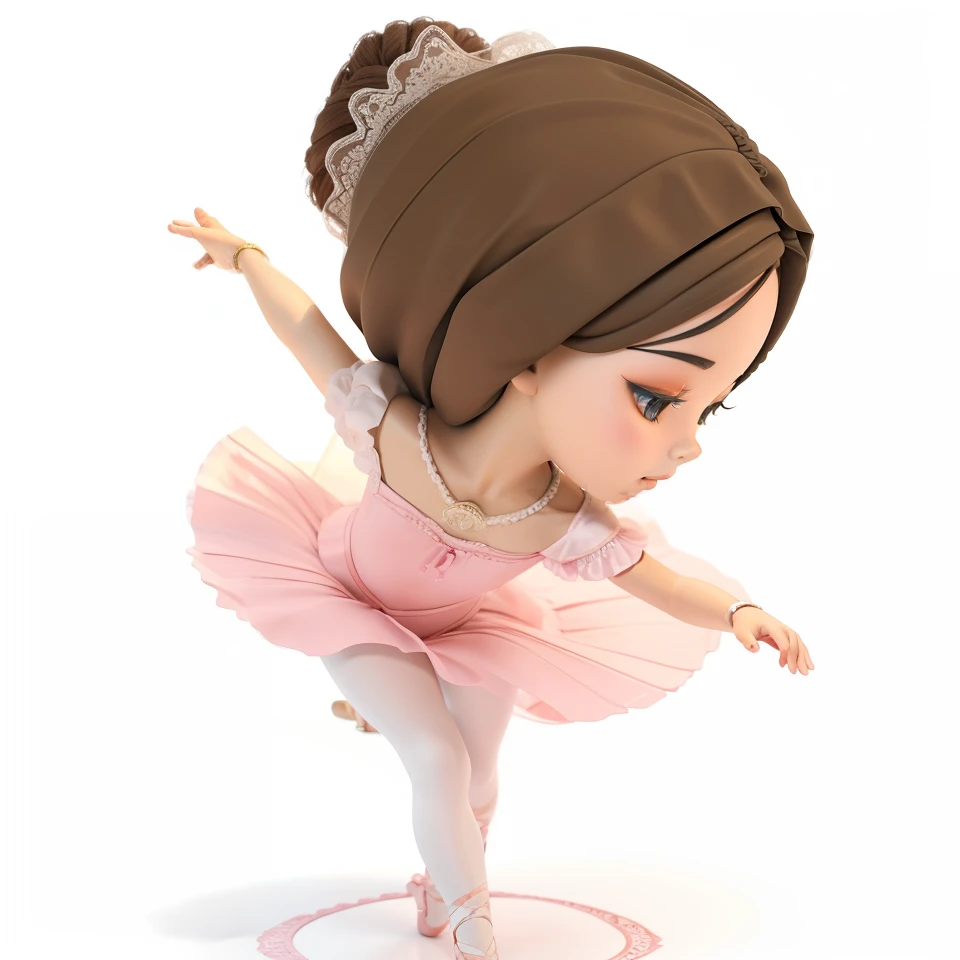 3D, desenho, boneca bailarina, brinquedo, bailarina, boneca, saia de tule, rosa, altamente detalhado, Highly detailed hands, nitidez nos detalhes, ballet, sapatilha de ballet