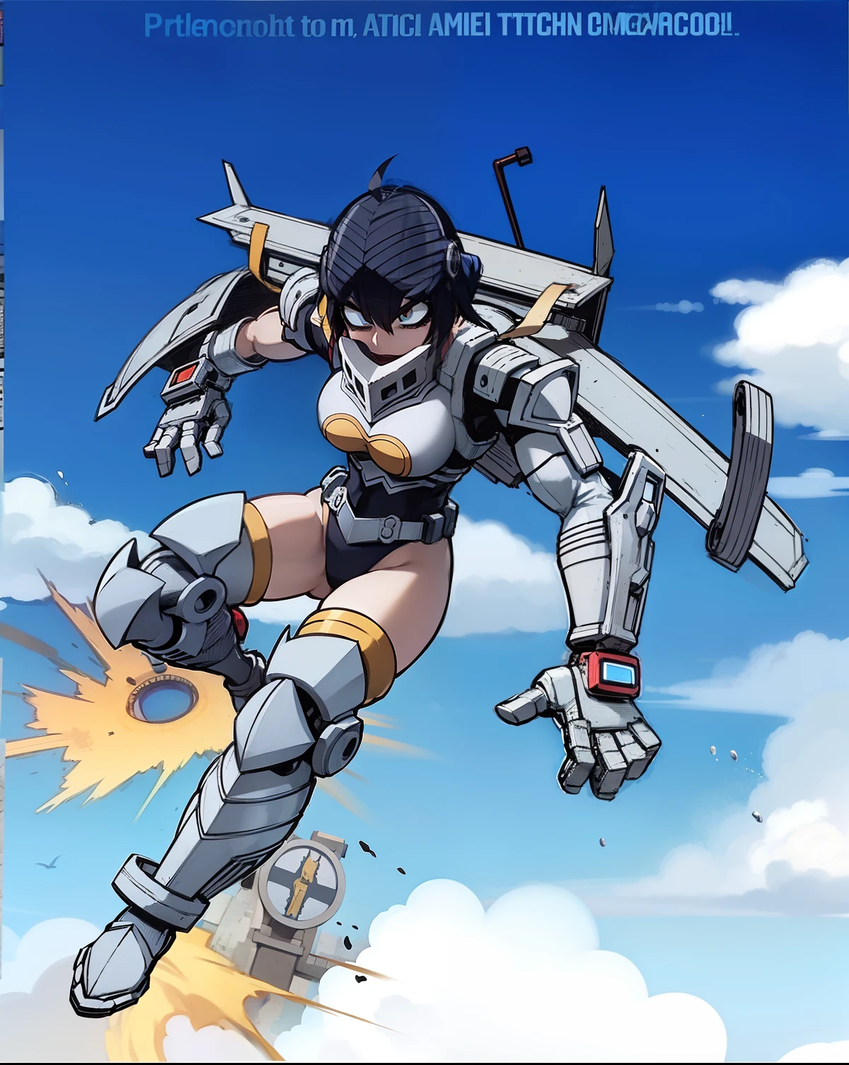 My Hero Academia style, anime Girl, female, wide thighs, wide hips, Large breast, muscular woman, trending on artstation pixiv, (full body shot:0.5), Masterpiece, fullbody suit, Hero costume, Head Covering, Helmet, Face Covering, Mask, Perfect Anatomy, Super Detailed,