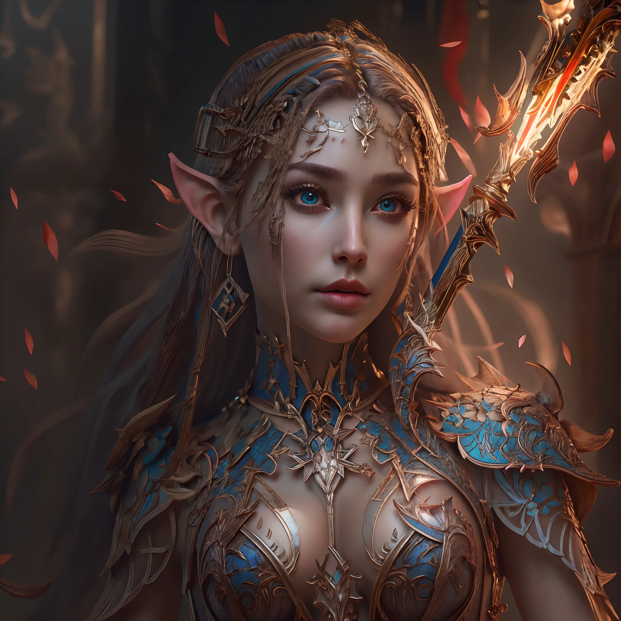 high details, best quality, 8k, [ultra detailed], masterpiece, best quality, (extremely detailed), dynamic angle, ultra wide shot, photorealistic, fantasy art, dnd art, rpg art, realistic art, a wide angle picture of an epic female elf, full body, [[anatomically correct]] full body (intricate details, Masterpiece, best quality: 1.6) casting a spell (intricate details, Masterpiece, best quality: 1.5), casting an epic spell, [colorful magical sigils in the air],[ colorful arcane markings floating] (intricate details, Masterpiece, best quality: 1.6) holding a [sword] (intricate details, Masterpiece, best quality: 1.6) holding a [sword glowing in red light] (intricate details, Masterpiece, best quality: 1.6). in fantasy urban street ( (intricate details, Masterpiece, best quality: 1.6), a female, beautiful epic female elf, wearing elven leather armor (intricate details, Masterpiece, best quality: 1.3), high heeled leather boots, ultra detailed face (intricate details, Masterpiece, best quality: 1.6), small pointed ears, thick hair, long hair, dynamic hair, fair skin intense eyes, fantasy city background (intricate details, Masterpiece, best quality: 1.6), sun light, backlight, depth of field (intricate details, Masterpiece, best quality: 1.3), high details, best quality, highres, ultra wide angle