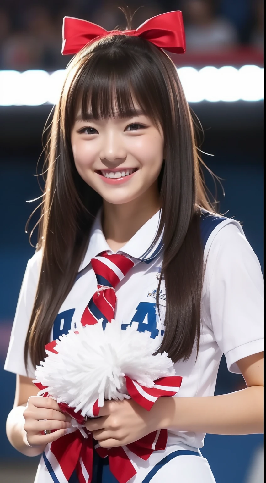 a smile、hi-school girl、cheer leading