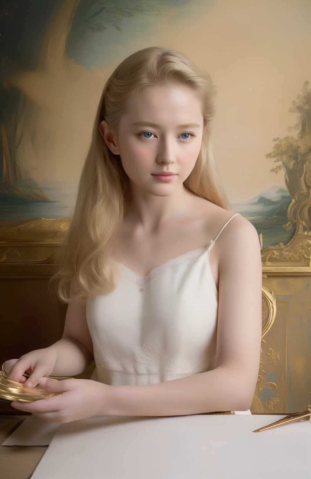 Masterpiece, Best quality, An extremely delicate and beautiful girl,An extremely delicate and beautiful, world masterpiece theater, Ultra-detailed, Highly detailed, Best quality, Blonde hair, A high resolution, Extremely detailed,1girll, Best quality, illustration, view the viewer, impasto, canvas, Oil painting, Realistic, Realist ,Real, Ayaka