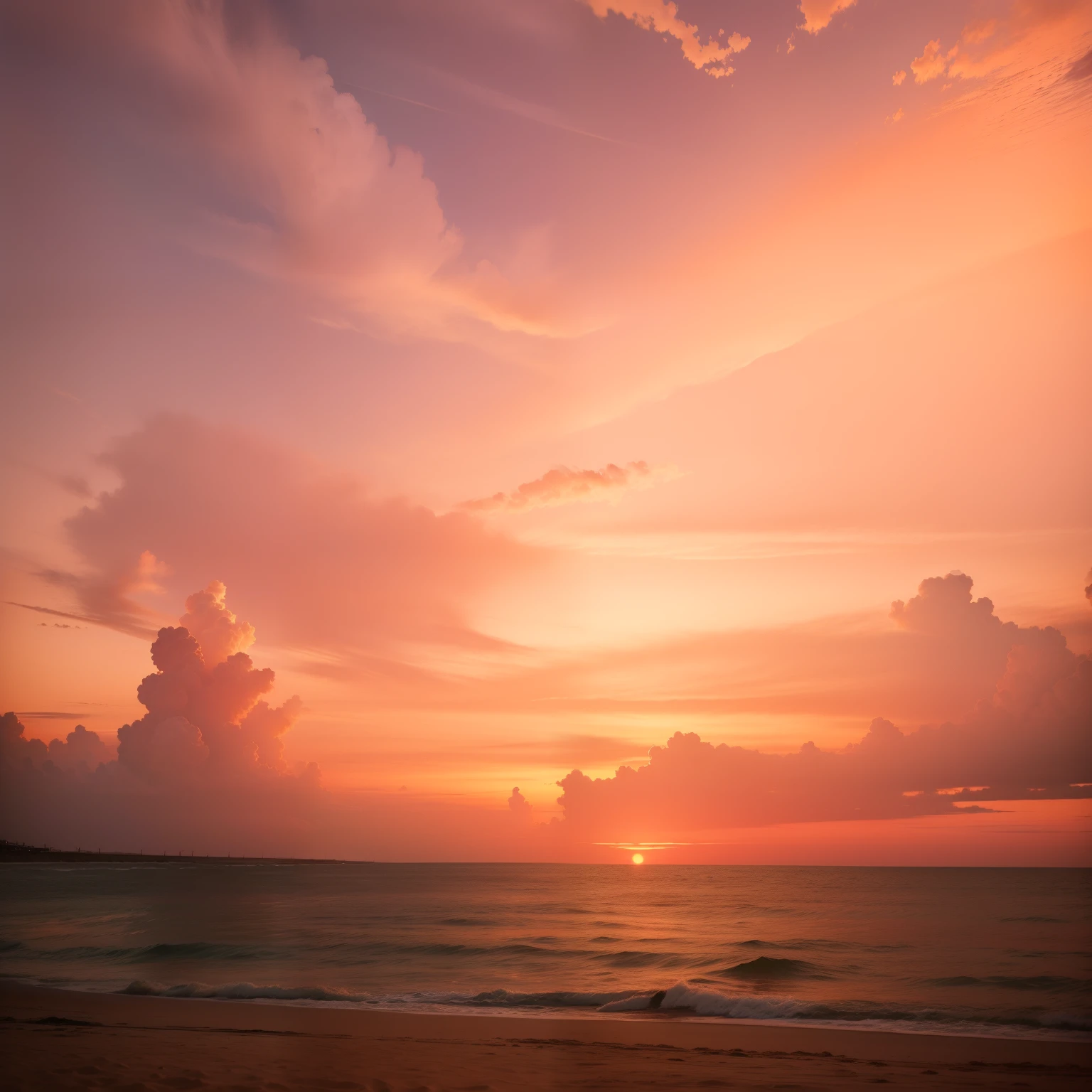 Beautiful view of the sunset by the beach