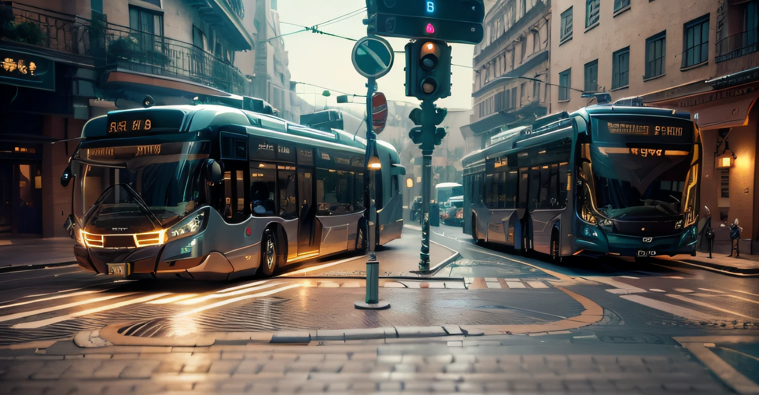 futuristic articulated bus, brancos de fundo, Corpo Steampunk, detalhes intrincados, Magnificent, cinemactic, high resolution, 4k,