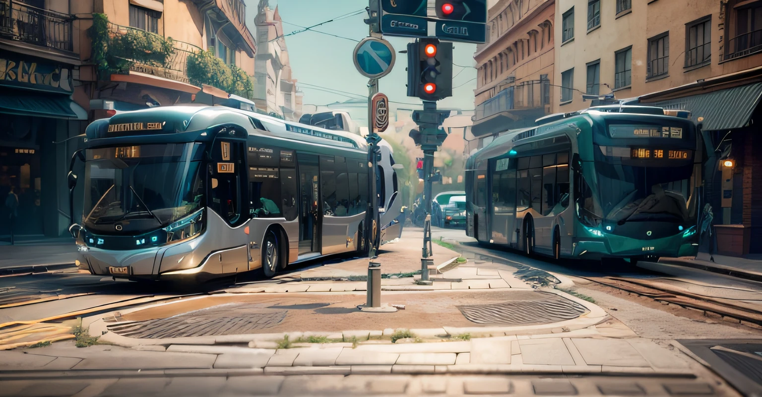 futuristic articulated bus, brancos de fundo, Corpo Steampunk, detalhes intrincados, Magnificent, cinemactic, high resolution, 4k,