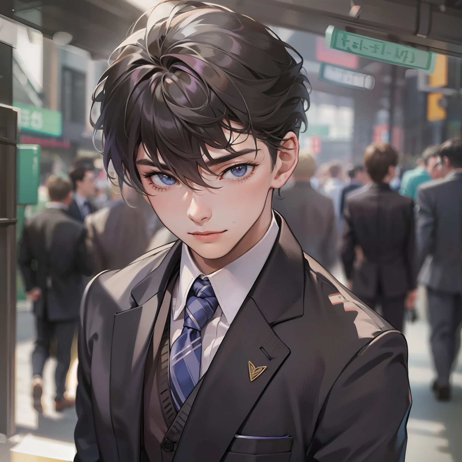 城市，1male people，Handsome，Business suit，president，Face portrait