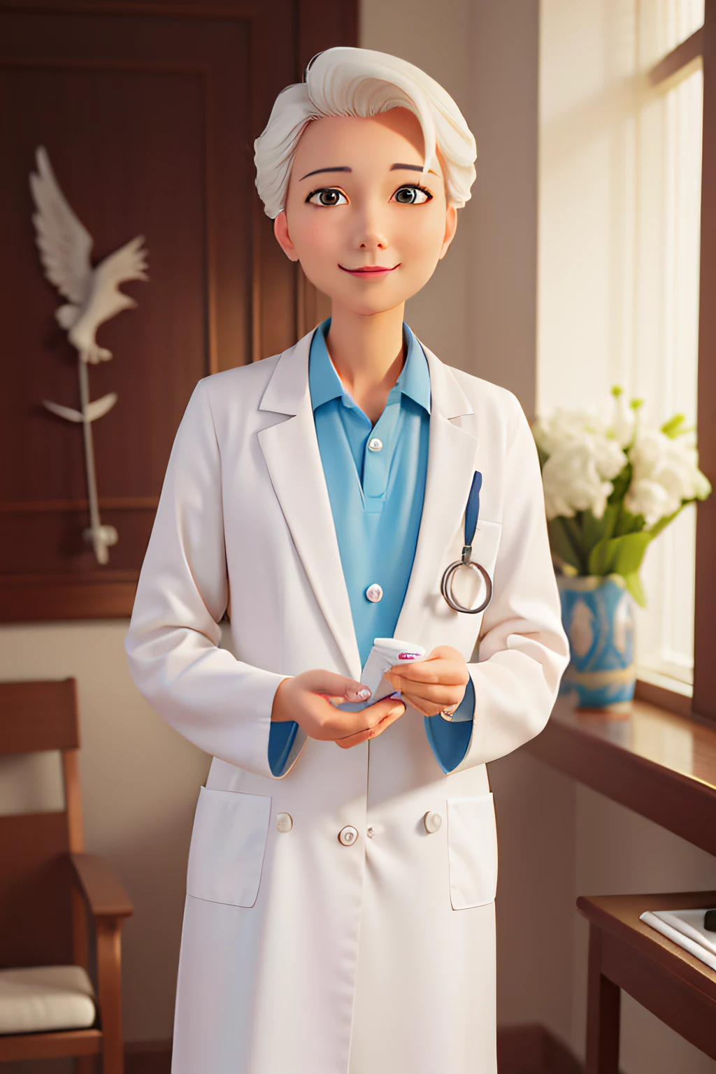 (tmasterpiece，Formal art，A high resolution:1.3)，Hospital corridors，White coat，(Professional instruments:1.1)，stethoscope，pharmaceuticals，(Gentle smile:1.2)，the doctor，healthcare worker，(A benevolent look:1.2)，Caring for patients，(Medical mission:1.1)，Responsibility and responsibility，(Health Guardian:1.2)，Medical knowledge，(Care of patients:1.1)，Full of hope，Peaceful atmosphere，Formal scene，The light shines，highly details，Medical skills，Caregiver spirit，Gorgeous wallpapers，The mission of the therapist，Healing and hope。