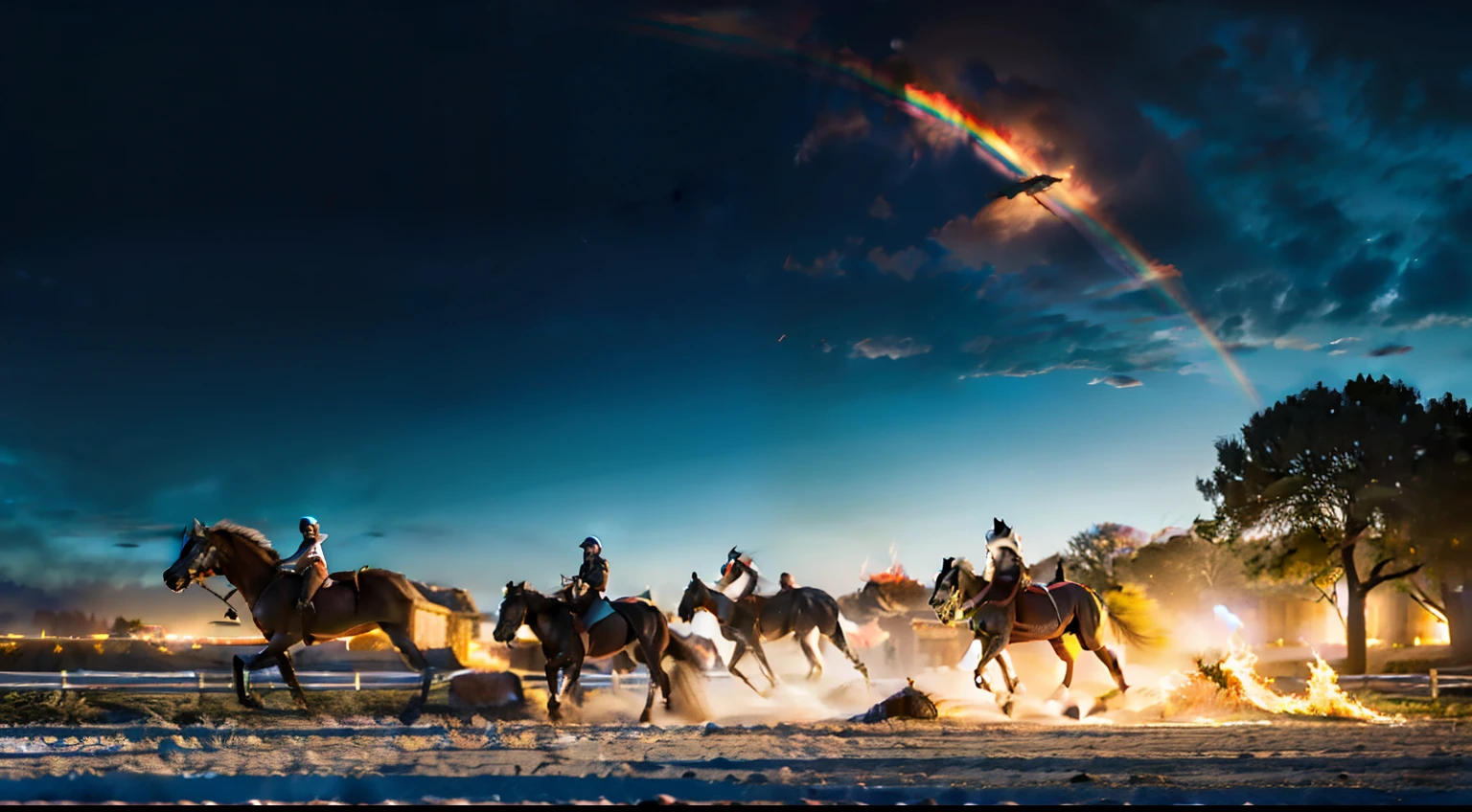 8 horses,1#cavalos,2#cavalos,3#cavalos,4#cavalos,5#cavalos,6#cavalos,7#cavalos,8#cavalos。Extremely special and rare eight horses surround each other,Gallop like a clock across the steppe。
The Light Projection Pegasus from Supreme Heaven has a rainbow aperture from Supreme Heaven,She walks between light and purity,No additional ornaments were needed to highlight her dignity and holiness,Even the sky showed her clear skies,She has a deep hostility with the nightmarish heavy journey from hell,The two never put their heads next to each other,Surrounded by sulfur flames, Hell rides hard every time a horse's hooves fall, Step on the grass from the lava on the ground,The sky on the steppe is brighter,It makes the earth deeper。
The wind wings of the wind elf horse let its position be erratic,She always couldn't help but tease the mechanical horse with a cyan aperture,The mechanical horse mecha is full of beauty,The shoulder back position always reveals delicate mechanical accessories,Four feet with hydraulic pump and electromagnetic ejection device。
Unicorns want to steal all the horses from their unblemished beauty,But on the side, Fairy Ryoma is comparing with it,Their unique elven-patterned armor and colorful saddles make them the most fashionable horses。The female knight charges on her knightly warhorse,Her lofty ideals made her unstoppable,No doubt about it,She is the protagonist of this photo。There is also a horse from unknown territory mixed in,It has an eerie style and almost unimaginable chaotic overtones,This brings extremely dangerous uncertainty to the whole picture。,The slightest mistake can break the whole picture。Use potential couples and composable LoRA plugins to make all eight horses have independent images,Some locations use stacking and nesting as well as perspective composition,Make the most of canvas space。With Midjourney's advanced brush tools and palettes and strokes, Try different models and materials,Create a surreal look for your scene,Add complex