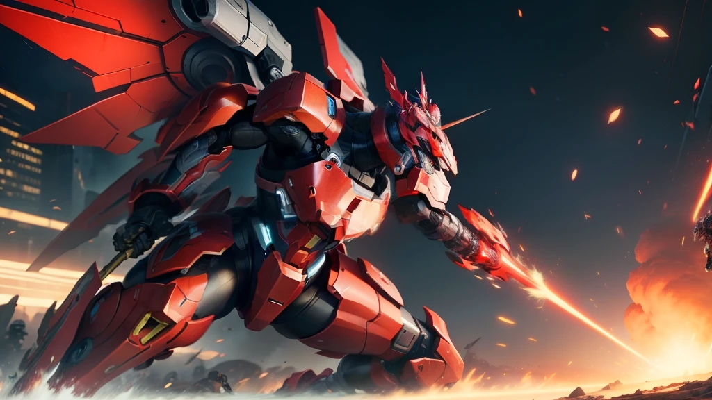 mechs，Can angel，red colour，vale，The battle graphics show amazing power and movement。