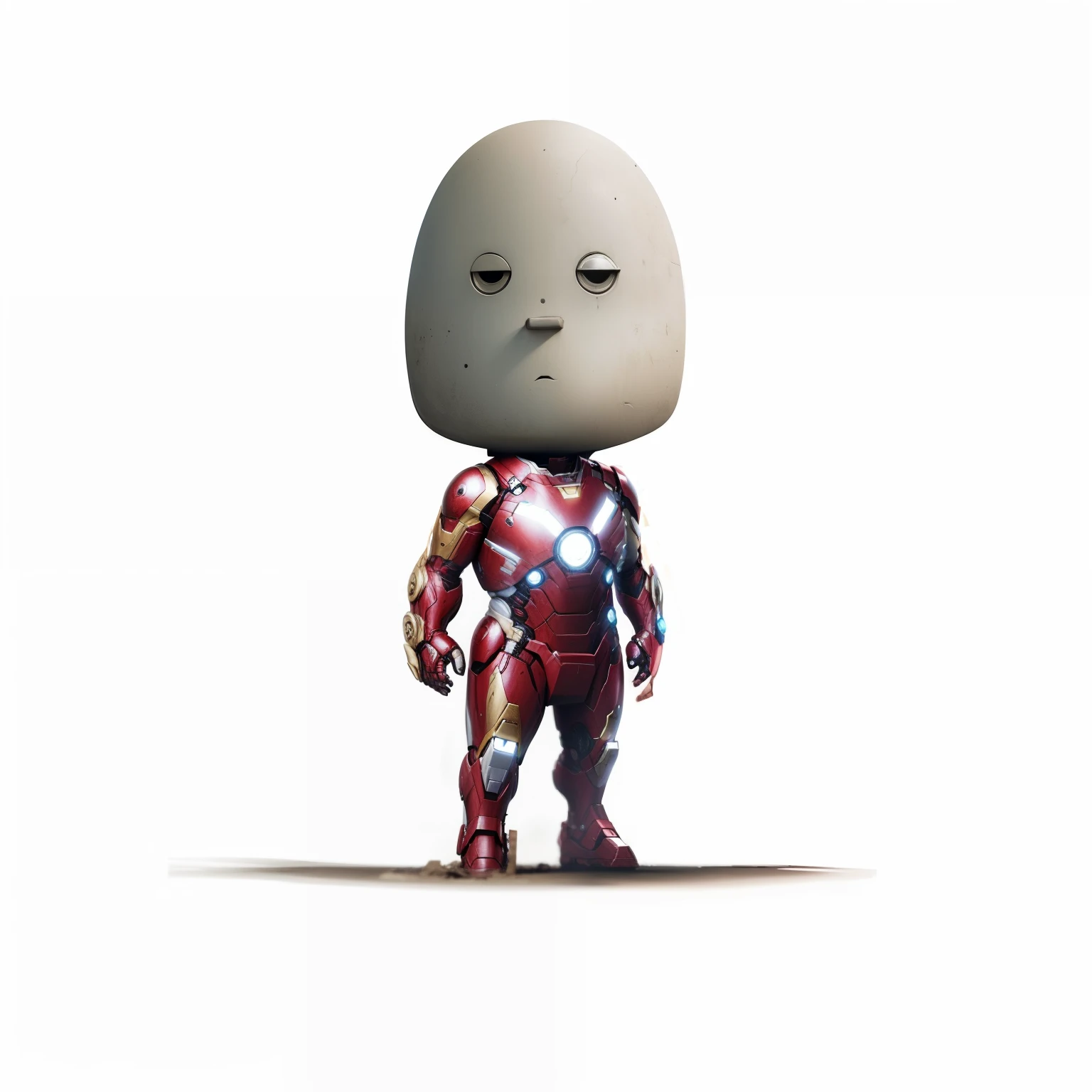 Traje de ironman y su mascara en el suelo