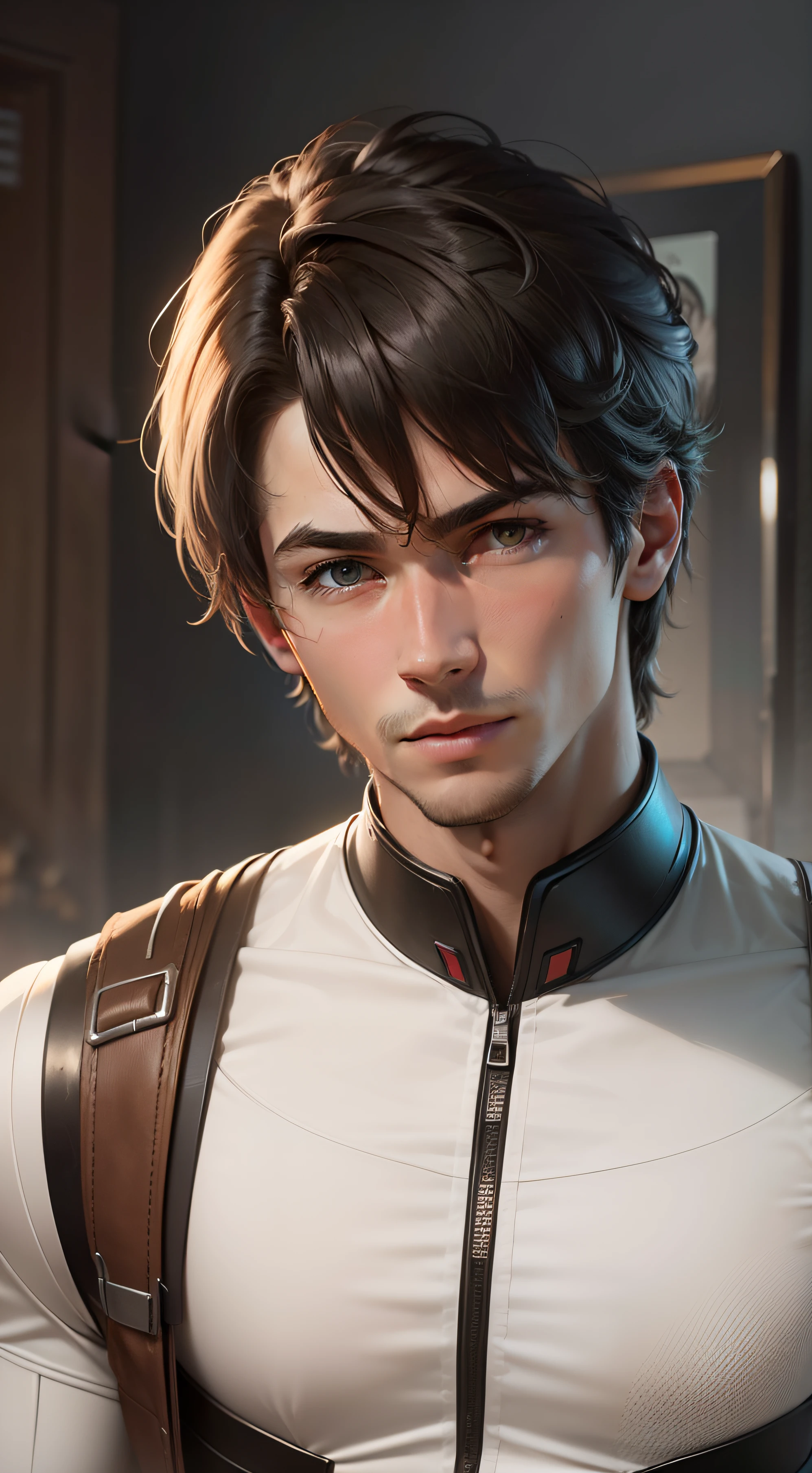 It sounds like you're looking for an AI-generated character of a handsome, highly intelligent, and realistic boy. While I can't directly create images, I can help you come up with a description or backstory for such a character. Let me know how I can assist you further! Realistic dresses half body
