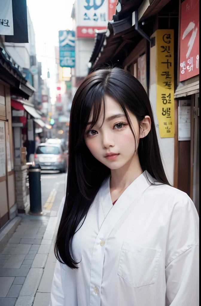 Korea person、length hair