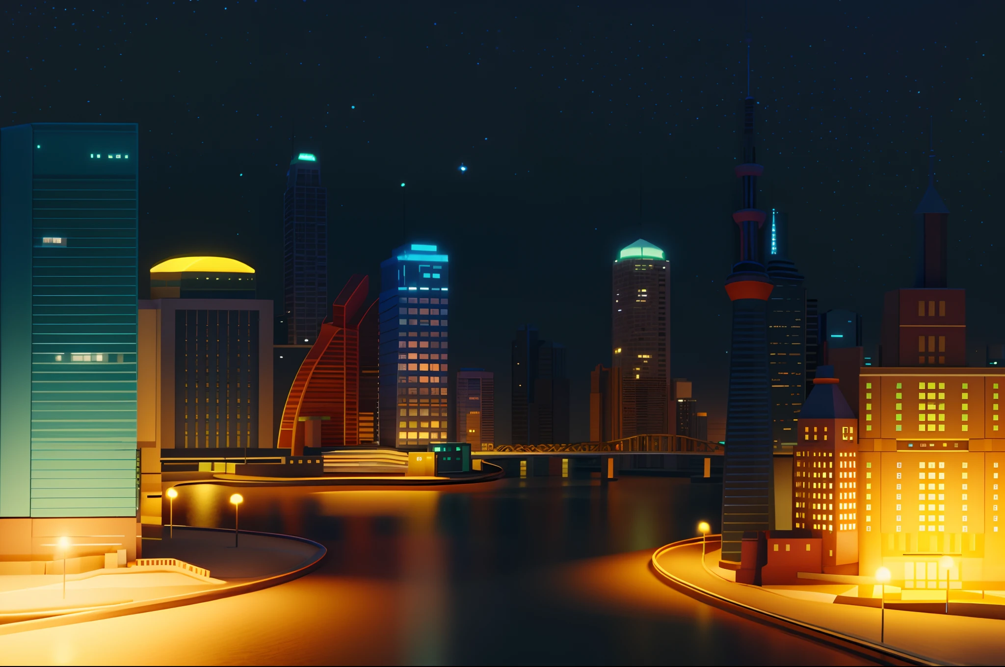 masterpiece, best quality, toon,3d,indoors,night,