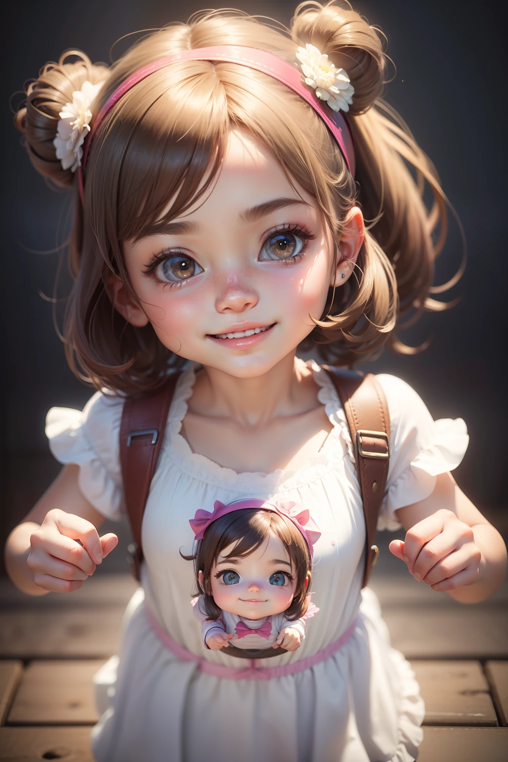 best quality,1girl, , smile, cute, c4d,