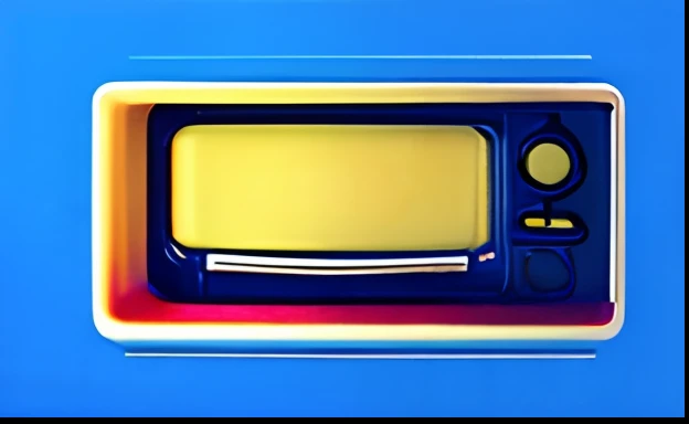 Microwave close-up, digital painted, uploads, computer generated, [ Colourful, very stylized, no gradien, render in blender, gameicon,tmasterpiece,best qualtiy,Hyper-detailing,tmasterpiece,HD transparent background, 3, Blender cycle, volumettic light, No Man,reification,fanciful