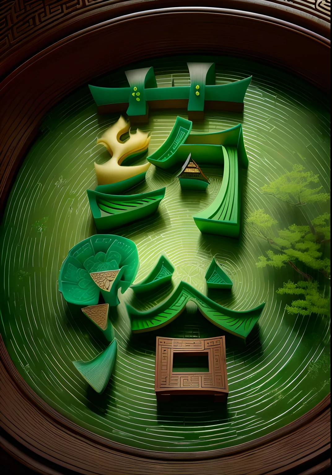 miniature landscape, Chinese pavilion, Chinese lotus, ancient architecture, pond fish, diverse scenes, Chinese wood grain, Chinese cultural relics, Chinese tradition, depth of field, rich details, picture diversity, 8k
masterpiece, best quality, 8k, crazy detail, intricate detail, super fine, super quality, high detail, super fine,
The picture has foreground, medium view and long view, rich and varied Chinese jade lying on the wooden table, Chinese celadon, Chinese cultural relics, Chinese tradition, brush, depth of field, rich details, diversity of the picture,
8k, masterpiece, best quality, 8k, crazy detail, intricate detail, super detail, super quality, high detail, super detail