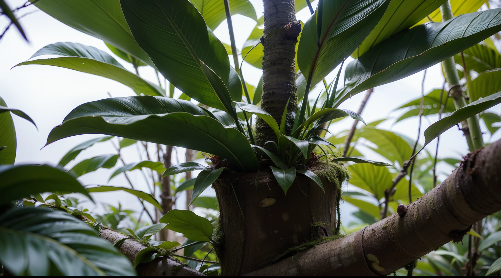 jungles、on a tree、Close-up of tropical plants、nutty、nffsw, masutepiece, Best Quality, hight resolution, in 8K