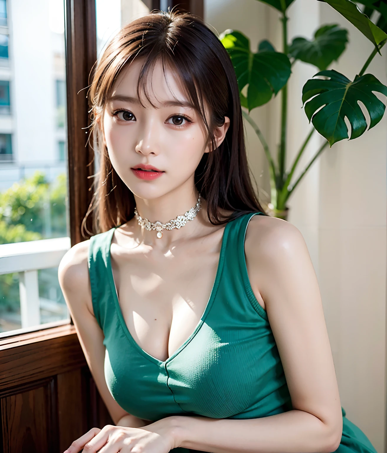 ((mid hair))), high high quality, 8K, hdr, A high resolution, absurderes: 1.2, photography of, (RAW photogr: 1.2), (realisticlying: 1.4), (tmasterpiece: 1.3), (complexdetails: 1.2), 1 rapariga,16yo girl,Full body like,beachside,Background sea, 独奏, ChineseGirl, Delicate and beautiful details, (Detailed eyes), (detailedfacialfeatures), (Large breasts))),Faraway view,Full body like,full body shot shot, Toned skin, ( Looking_at_peeping at the viewer), From_Front, (being thin), (best qualtiy: 1.4), (hyper HD: 1.2), cinematic ligh, (Extreme detail illustration), (Gloss on lips,best qualtiy,超A high resolution,depth of fields,Caustics,Wide light illumination,naturalshadow,85mm,f / 1.4,iso 200,1/160 sec:0.75),1个Giant Breast Girl,独奏,((vests)))ssmile,shift dresses,choker necklace,Neat and clean clothes,(jiayi:1.5), closeup cleavage, tmasterpiece, best qualtiy, RAW photogr, visto ao longe,See the whole body from a distance,realisticlying, the face, Incredibly Ridiculous res, depth of fields, A high resolution, ultra - detailed, finedetail, The is very detailed, Extremely detailed eyes and face, Sharp pupils, realistic pupil, tack sharp focus, cinmatic lighting