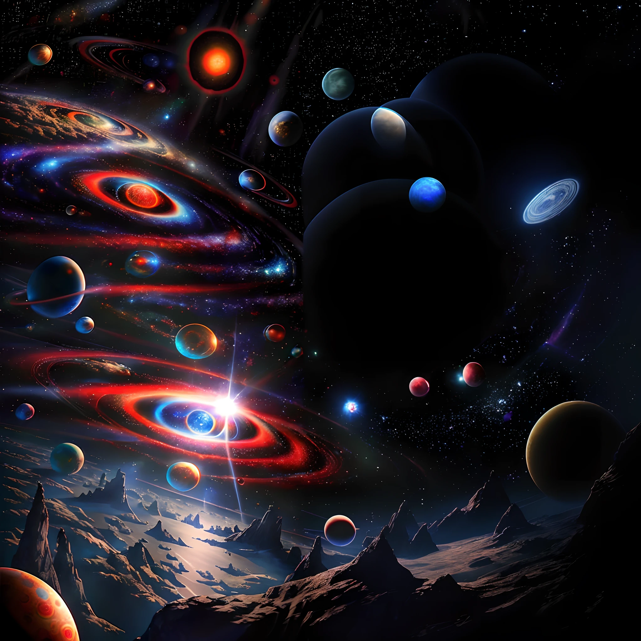 Multiple planets,Different worlds,kosmos,Space-time rifts