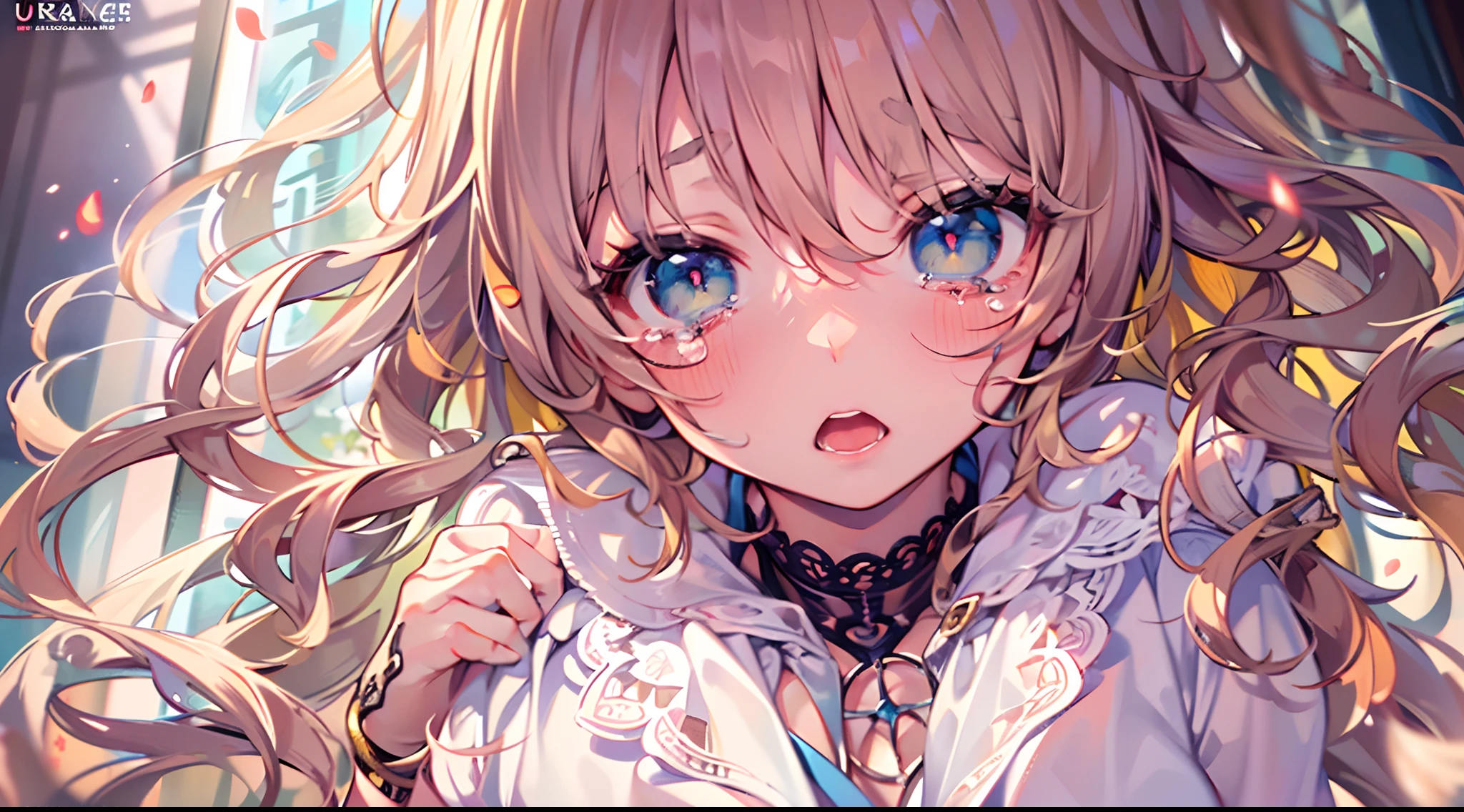 (Masterpiece, top quality, super detailed CG,ultra detailed beautiful face and eyes , super detailed, intricate details:1.2), 8k wallpapers, elaborate features,
(1 person, solo:1.4)perfect cartoon illustration,(1 person, solo:1.4)
(realistic textures:0.8), high res, cute, (vivid colors, dynamic lighting:1.0), (high contrast:0.8),
Young woman in a rage, pretty face violently flushed and trembling with anger, eyes full of tears, dressed in rough clothes (skirt and white blouse), arms straight down and hands clasped tightly, standing up straight, time is night,The place is her bedroom, whole body is in the illustration.