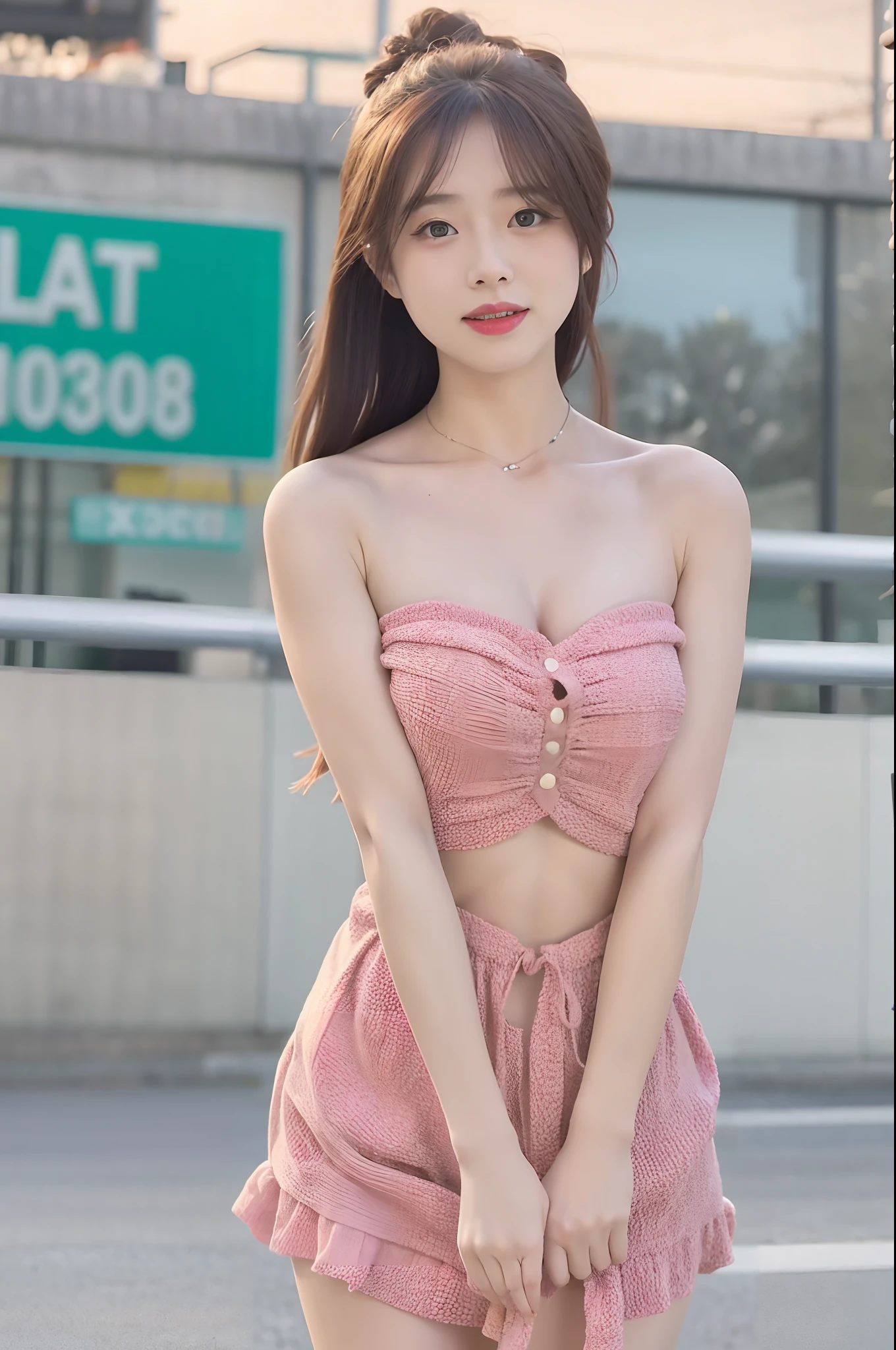 mix4, (8K, RAW images, best qualtiy, tmasterpiece: 1.2), (realisticlying, Realistic pictures: 1.37) ,1girll, adolable, scenecy, the night, Sateen, dampness, profesional lighting, photon maping, Radio City, Physically based displays, Bandeau,无袖,cropped shoulders,Crop topping,adolable,shyexpression,