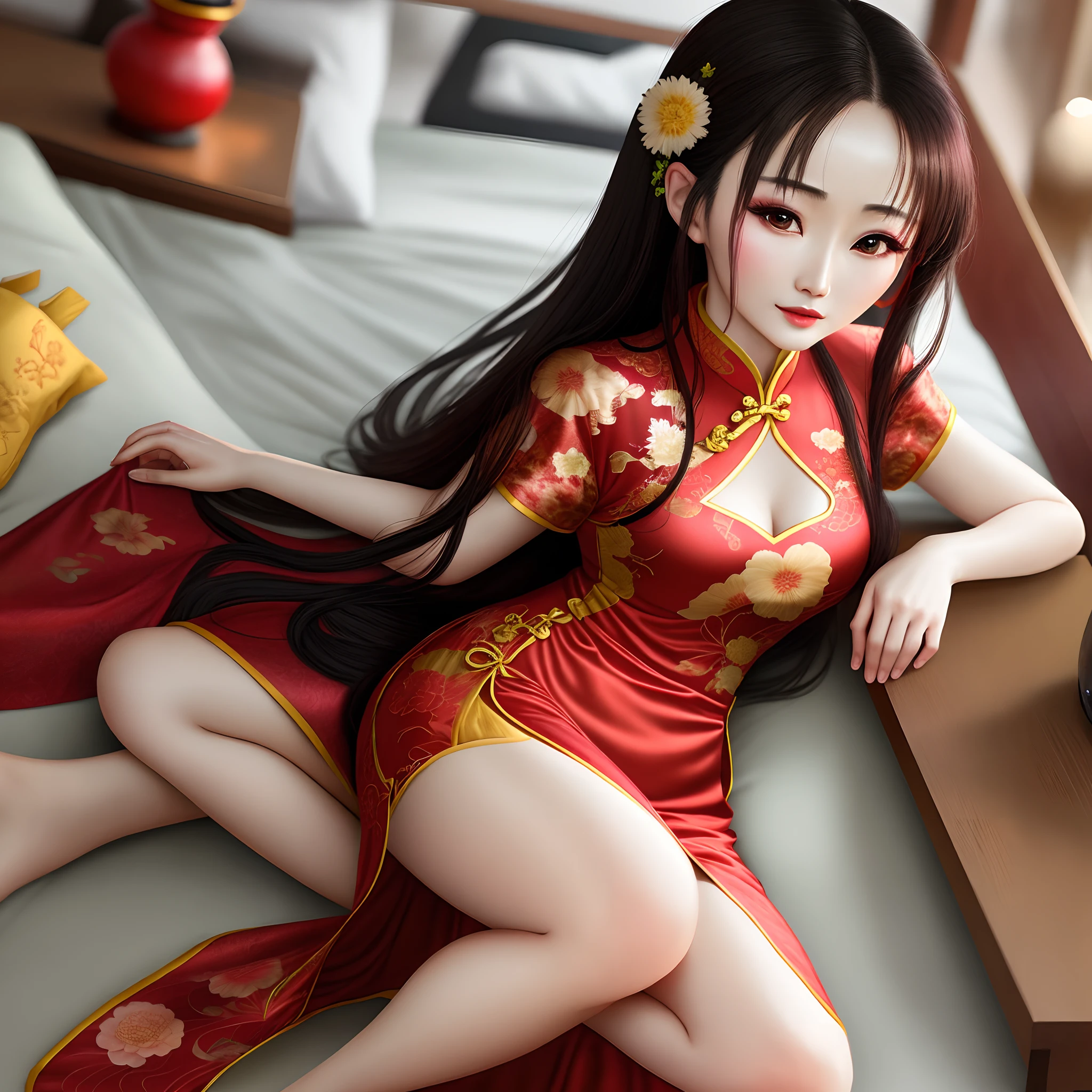Yang Mi,on cheongsam,full bodyesbian