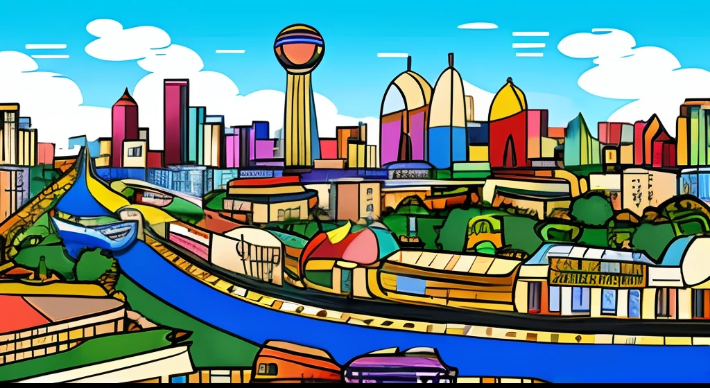 World of Dreams, florals、Fantasy, Stained glass style art style, Children's Graffiti Style, graffiti style, geometric design, colourfull, Pop. city, Cityscape, Fun city, Town, European-style cityscape, Car, Plane, helicopter, Passenger aircraft, blimp, buses, taxis, bullet train, Street Trees, Urban Design Diagram, amusement park, Futuristic city, Sea, rainbow, Irridescent color, Clouds, das boot, sailboat, Modern cityscape, Bill City, Flat illustration, vector. Bright, Pop colors, colourfull, Picasso style, cubismo, Minimalist Gustav Klimt style, cubismo, blended, dynamic compositions,