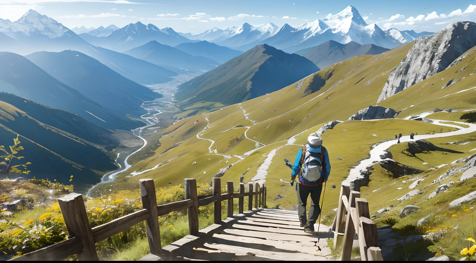 tmasterpiece,A high resolution,ultra - detailed,exteriors,trekking,walk,Good view,