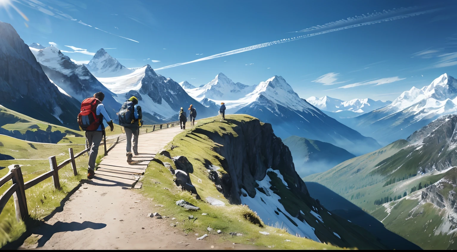 tmasterpiece,A high resolution,ultra - detailed,exteriors,trekking,walk,Good view,