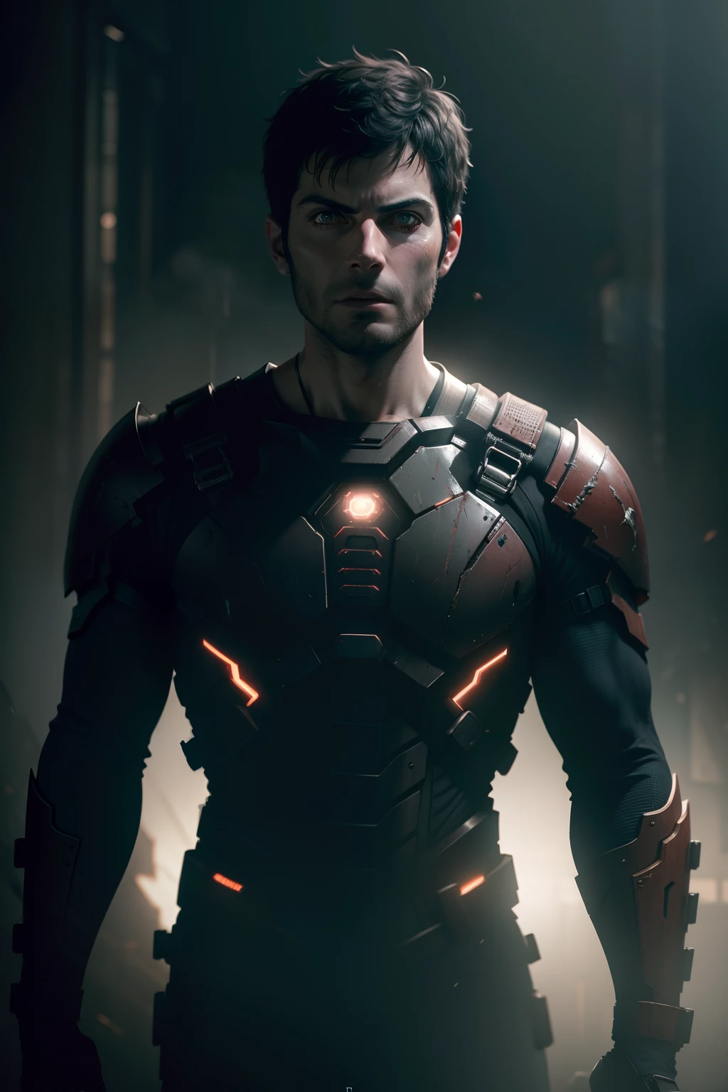 Sci Fi Horror Dead Space David Giuntoli on Ishimura Haunted Ship photography, natural light, photorealism, cinematic rendering, ray tracing, the highest quality, the highest detail, Cinematic, Third-Person View, Blur Effect, Long Exposure, 8K, Ultra-HD, Natural Lighting, Moody Lighting, Cinematic Lighting