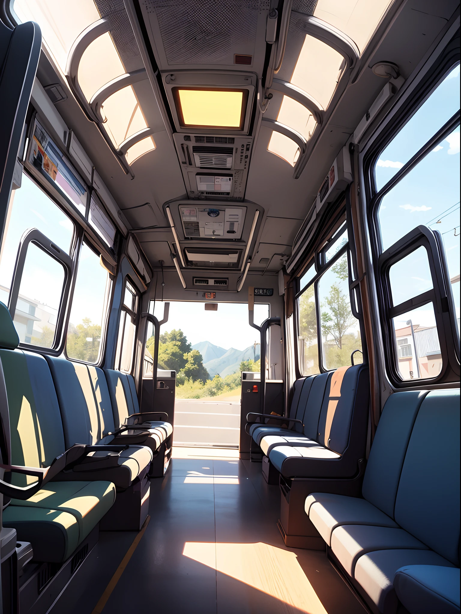 (best quality, super fine illustration, ultra-detailed resolution, high detailed CG, extremely detailed CG:1.12), (wide shot:1.0)
BREAK
Apply a psychedelic color scheme with flickering blue and pink to create a prism effect, (wide shot),
a bus journeys west,
the windshield flashing pink,
pink glancing off of metal,
brushing the dented flank
of blue, beat-up enamel
, scenery,