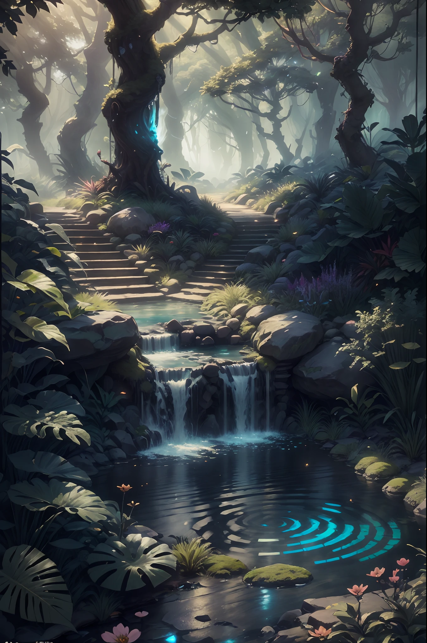 Masterpiece, best quality, (very detailed CG unified 8k wallpaper), (best quality), (best illustration), (best shadow), glowing elf with a glowing deer, drinking water in the pool, natural elements in forest theme. Mysterious forest, beautiful forest, nature, surrounded by flowers, delicate leaves and branches surrounded by fireflies (natural elements), (jungle theme), (leaves), (branches), (fireflies), (particle effects) and other 3D, Octane rendering, ray tracing, super detailed , beast --v6
